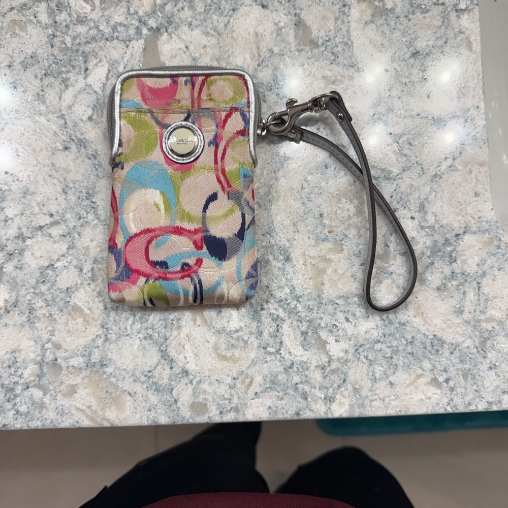 Coach Multicolor Phone Wristlet with Strap